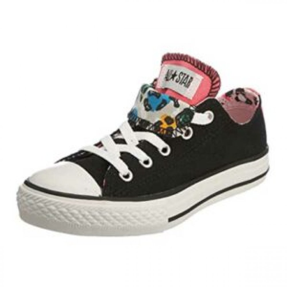 Converse Toddler All Star Double Tongue Shoes with Colorful Cheetah Print Sz 7